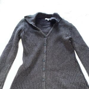 Z Supply Charcoal Ribbed Cardigan